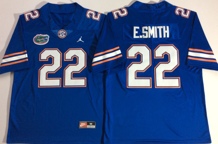 NCAA Men Jordan Florida Gators Blue #22 E.SMITH->ncaa teams->NCAA Jersey